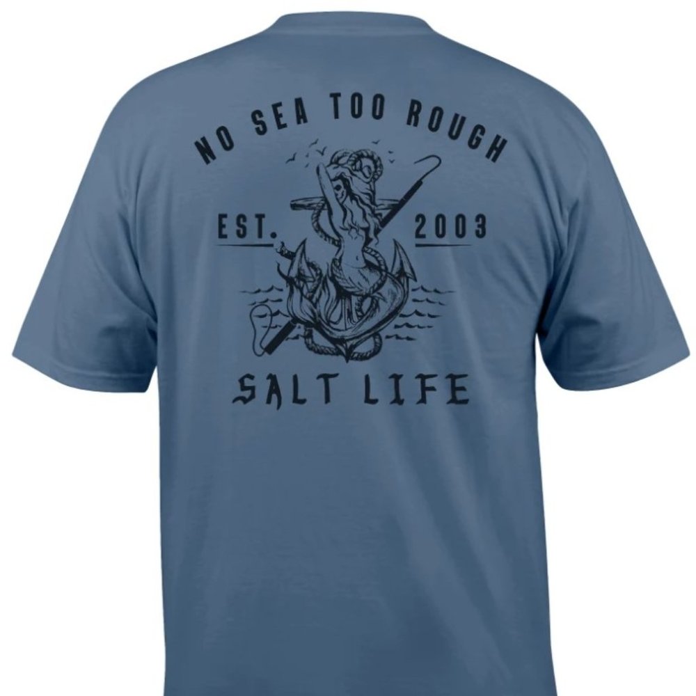 Salt Life Unisex T-Shirt - No Sea Too Rough, Small, Unisex, NEW